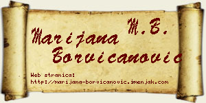 Marijana Borvičanović vizit kartica